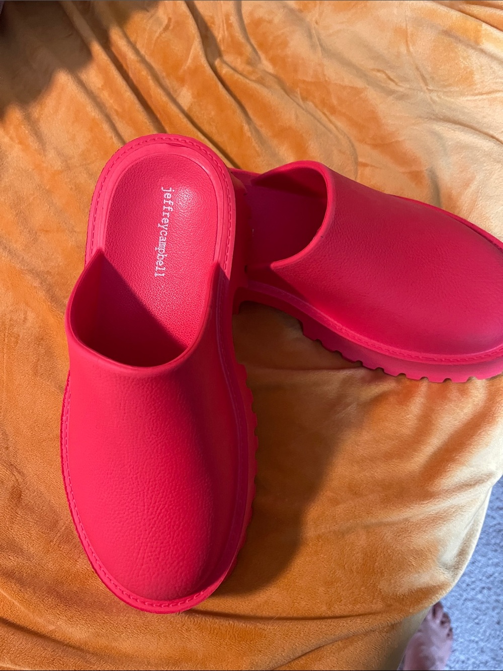 Jeffrey Campbell Neon Pink Slip-On Clogs